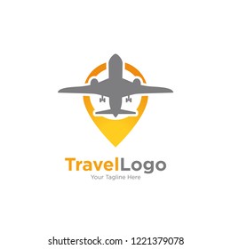 Travel logo template. Plane logo vector templat.