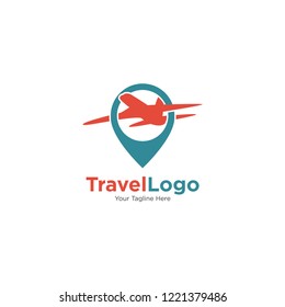 Travel logo template. Plane logo vector templat.