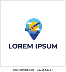 Travel logo template.Leisure travel logo template. Tourism emblem, leisure center