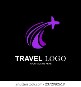  Travel logo. Travel time. Vector illustration.