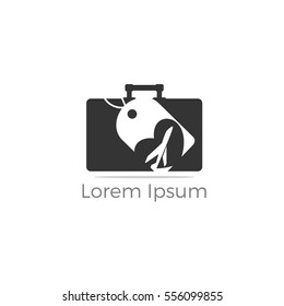 Travel logo, tourism and business bag to go for tour. bag vector,
