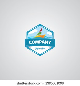 travel logo vector with flat style