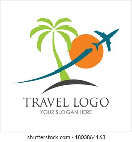 Plantilla de diseño de iconos vectoriales del logotipo de viaje