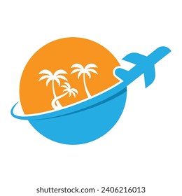 Travel Logo vector icon illustration design. logo suitable for business, airline ticket agents and holidays