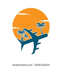 Travel Logo vector icon illustration design. logo suitable for business, airline ticket agents and holidays