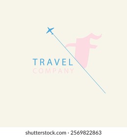 travel  logo vector illustration Capital letter F is inserted into the paper slot with the area of ​​ letter F cut out