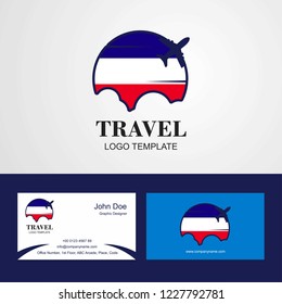 Travel Los Altos Flag Logo and Visiting Card Design