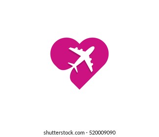 Travel Love Logo Design Template