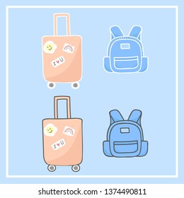 Travel Luggage and Backpack.Illustration of the doodle designs.jpg