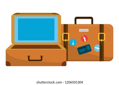 travel luggage cartoon