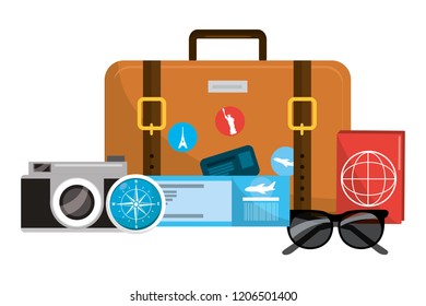 travel luggage cartoon