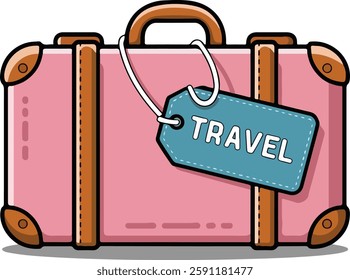 travel luggage cilpart stickers vector illustration