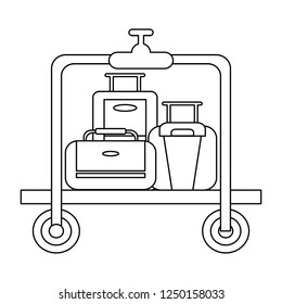 Travel luggage equipment black and white