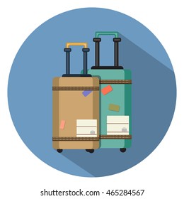 travel luggage flat icon