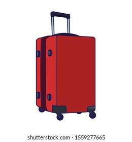 travel luggage icon over white background, vector illustration