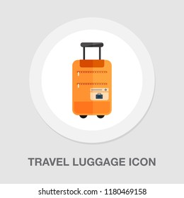 travel luggage icon - travel suitcase - vector bag or baggage - tourism and vacation icon