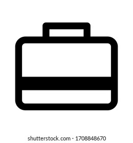 Travel luggage icon vector on white background. Suitcase icon.