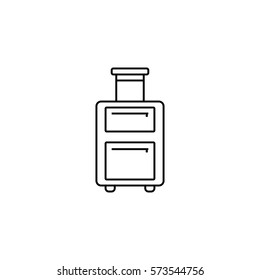 Travel Luggage line icon, travel & tourism, suitcase and baggage, a linear pattern on a white background, eps 10.