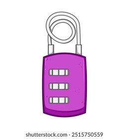 travel luggage lock cartoon. suitcase protection, combination pad, keyless durable travel luggage lock sign. isolated symbol vector illustration
