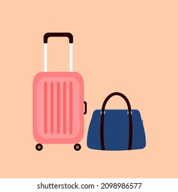 Travel luggage vector illustration. Flat illustration.