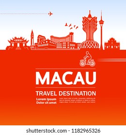 Travel To Macau vector illustration.