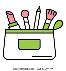 Ícone de vetor de saco de maquiagem de viagem para projetos de design