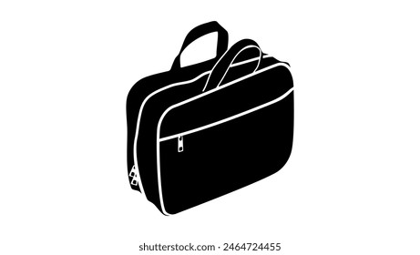 Travel Makeup and Cosmetics Weekender, black isolated silhouette