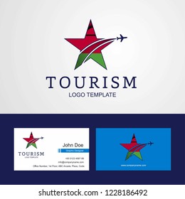 Travel Malawi flag Creative Star Logo and Business card design