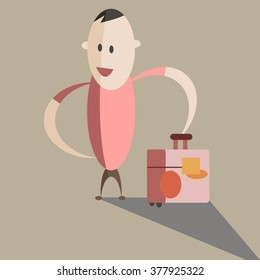 travel man flat vector illustration.