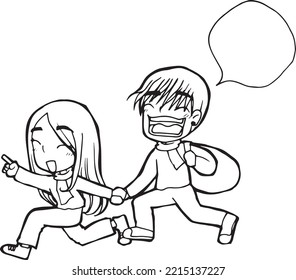 travel man and woman love cartoon doodle kawaii anime coloring page cute illustration drawing clip art character chibi manga comics