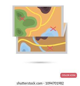 Travel map color flat icon