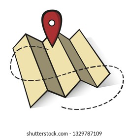 travel map with GPS pin . travel concept.