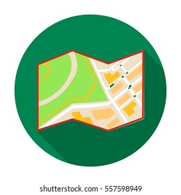 Travel map icon in flat style isolated on white background. Rest and travel symbol stock vector illustration.