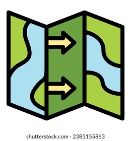 Travel map icon outline vector. World globe. Global tour color flat