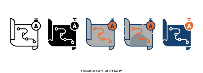 Conjunto de ícones do mapa de viagens