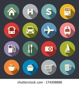 Travel map icons