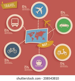 Travel and map info graphic design,clean vector