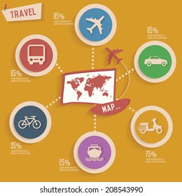 Travel And Map Info Graphic Design,clean Vector