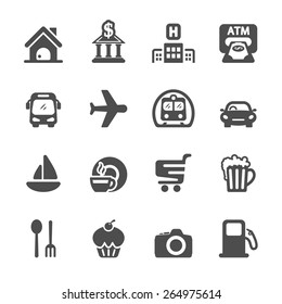 travel map location icon set, vector eps10.