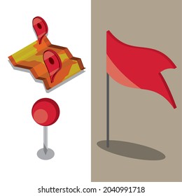 iconos de juego de marcadores de mapas de viajes