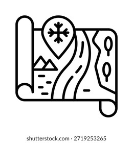 Karte Navigation Vektorgrafik, Liniensymbol