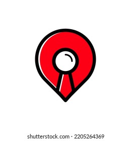 travel map pin logo design vector sign