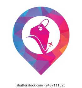 mapa de viaje pin logo diseño icono.