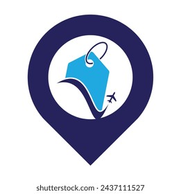 travel map pin logo design icon.