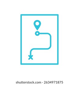 Travel Map Route Icon. Isolated on white background.