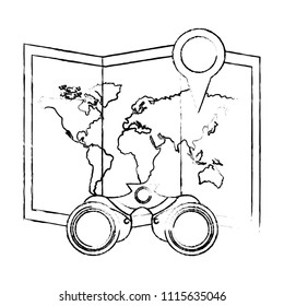 travel map world location binoculars