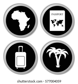 Travel and maps icons - vector stickers  set
