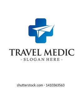travel medic, medicial logo vector