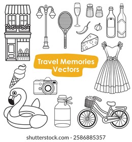 Travel Memories Vectors - Vacation and Adventure Clip Art Set