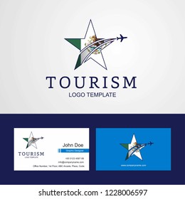 Travel Mexico flag Creative Star Logo and Business card design